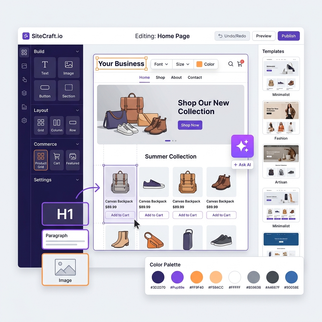Website builder Kenya drag and drop site builder
