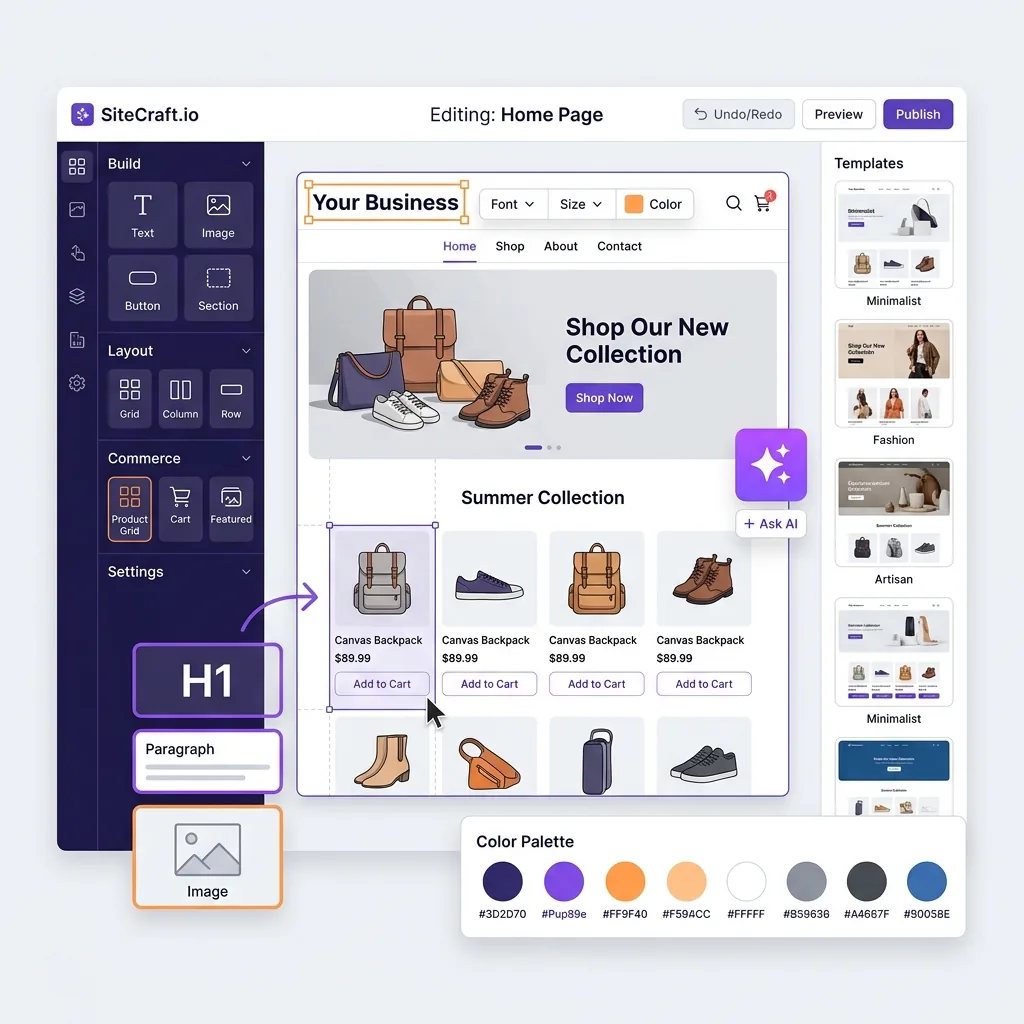 Website builder Kenya drag and drop site builder